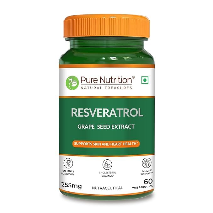 PURE NUTRITION RESVERATROL (GRAPE SEED EXTRACT) 255MG 60 CAPSULES