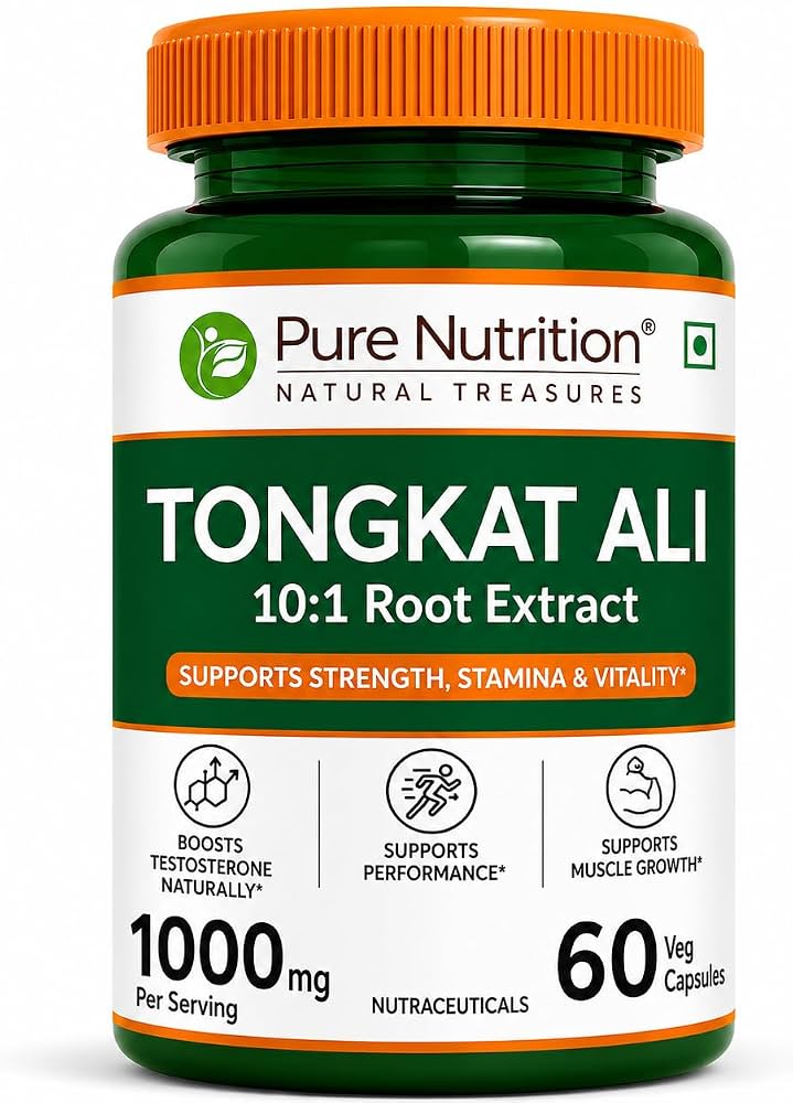 PURE NUTRITION TONGKAT ALI (10;1 ROOT EXTRACT) 1000MG 60 CAPSULES