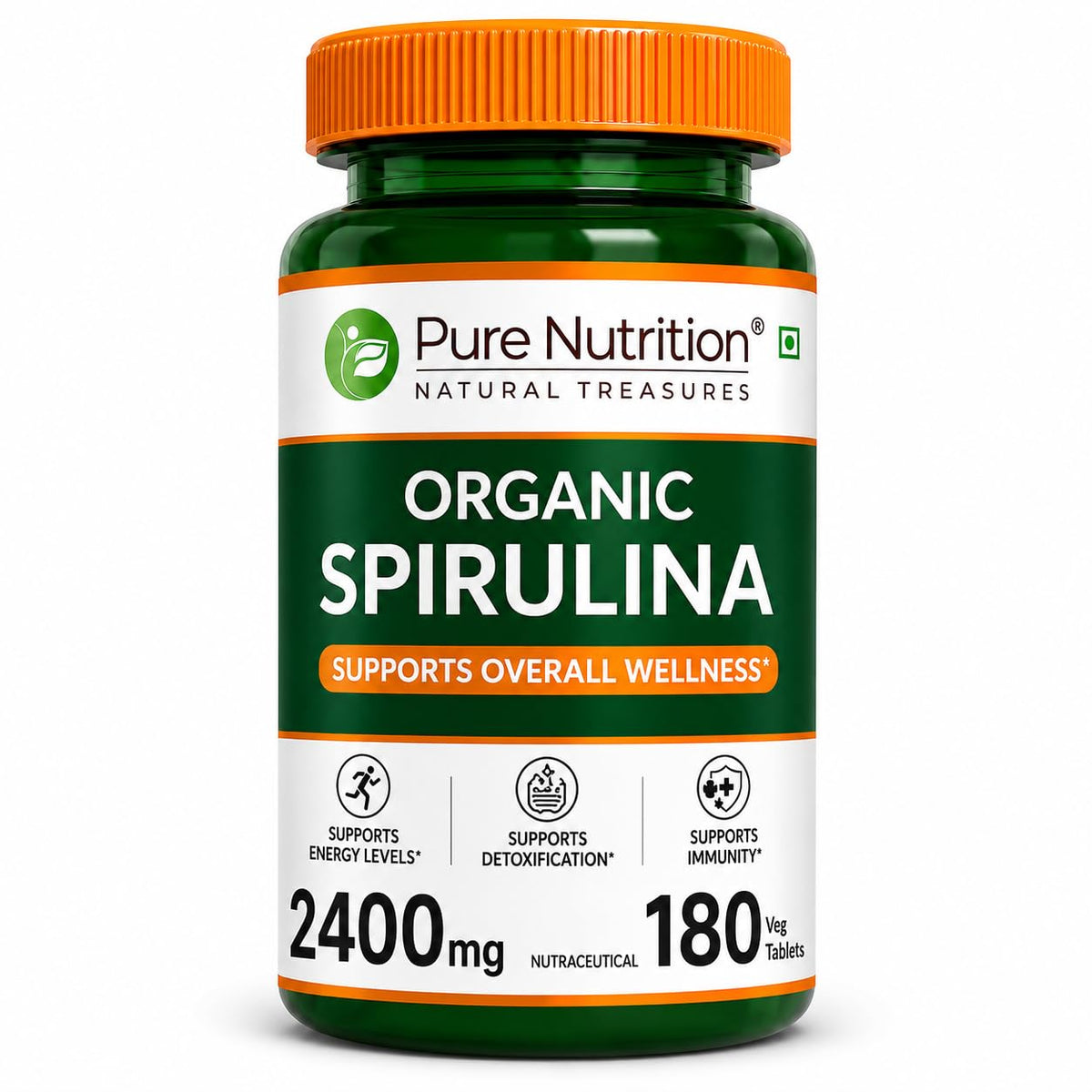 PURE NUTRITION ORGANIC SPIRULINA 180 TABLETS