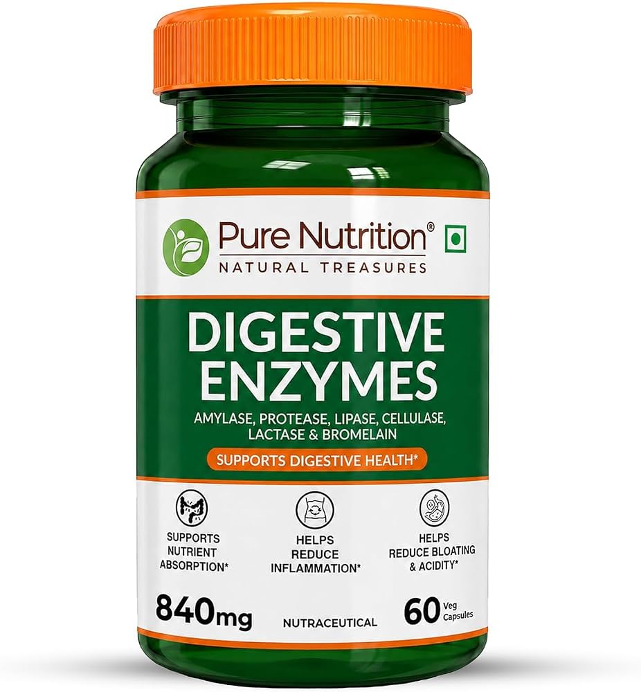 PURE NUTRITION DIGESTIVE ENZYMES 840MG 60 TABLETS