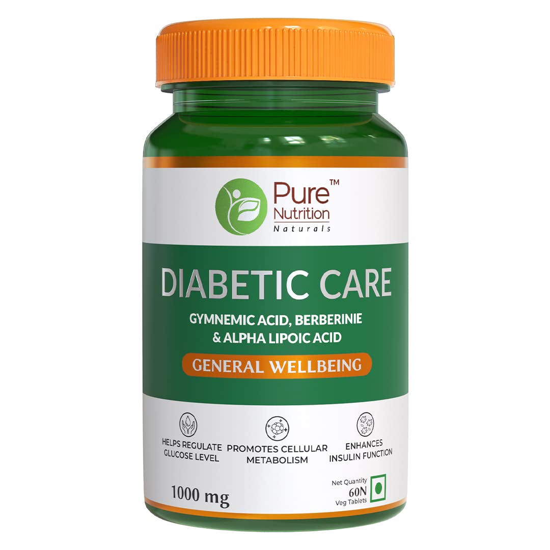 PURE NUTRITION DIABETIC CARE (WITH GYMNEMIC ACID, BERBERINE & ALPHA LIPOIC ACID) 1000MG 60 TABLETS