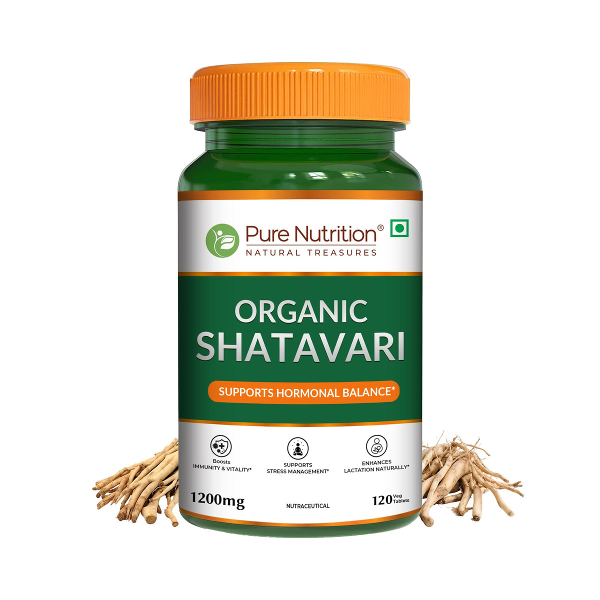 PURE NUTRITION ORGANIC SHATAVARI 1200MG 120 TABLETS