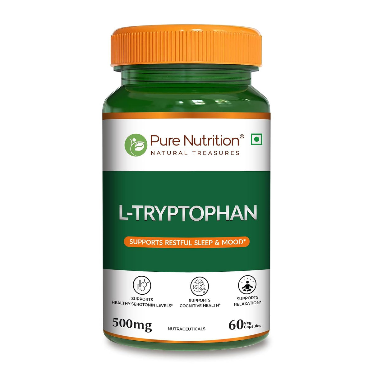 PURE NUTRITION L-TRYPTOPHAN 500MG 60 CAPSULES