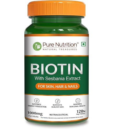 PURE NUTRITION BIOTIN (WITH SESBANIA EXTRACT) 1000MG 60 TABLETS