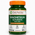 PURE NUTRITION MAGNESIUM GLYCINATE WITH ZINC 350MG 60 TABLETS