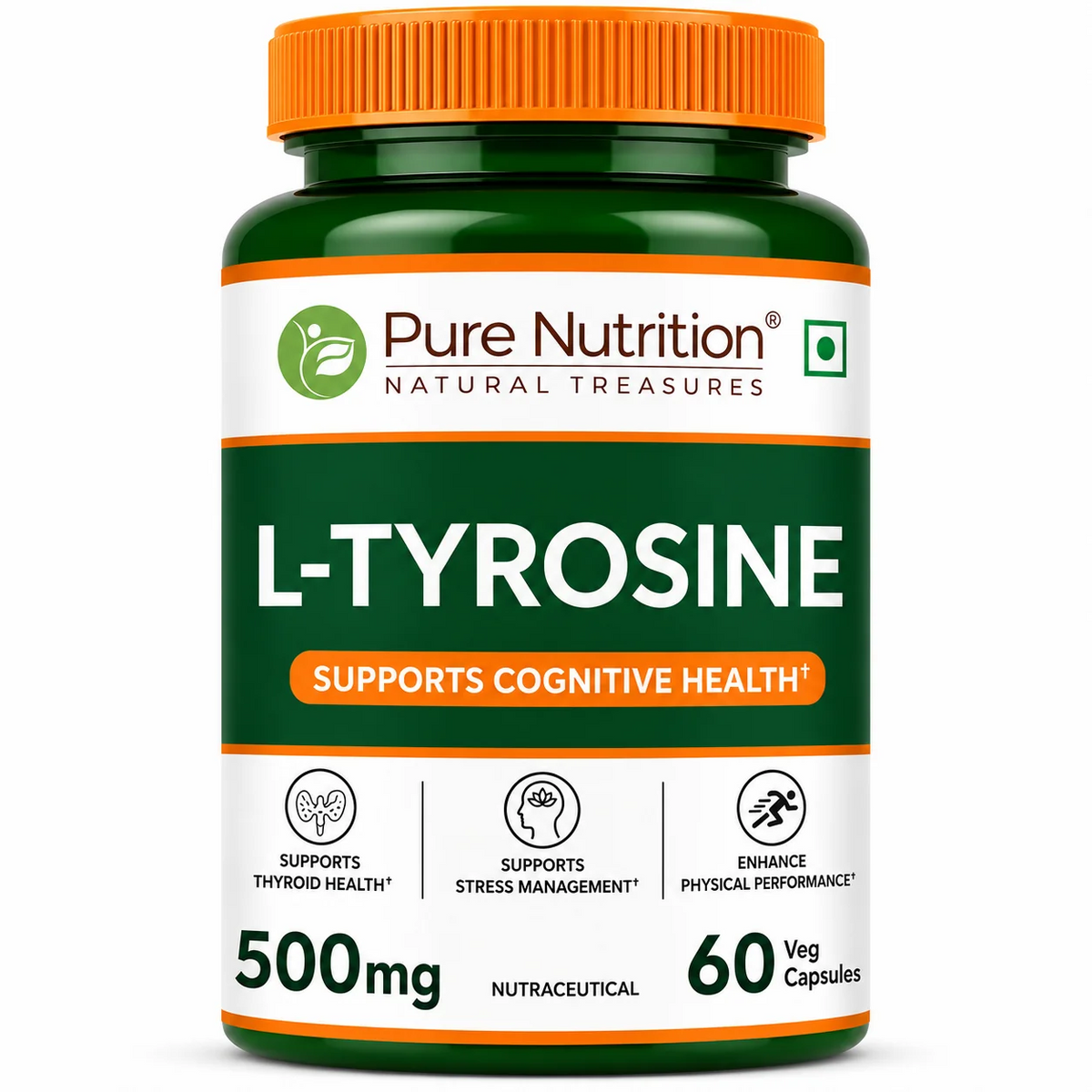 PURE NUTRITION L-TYROSINE 500MG 60 CAPSULES