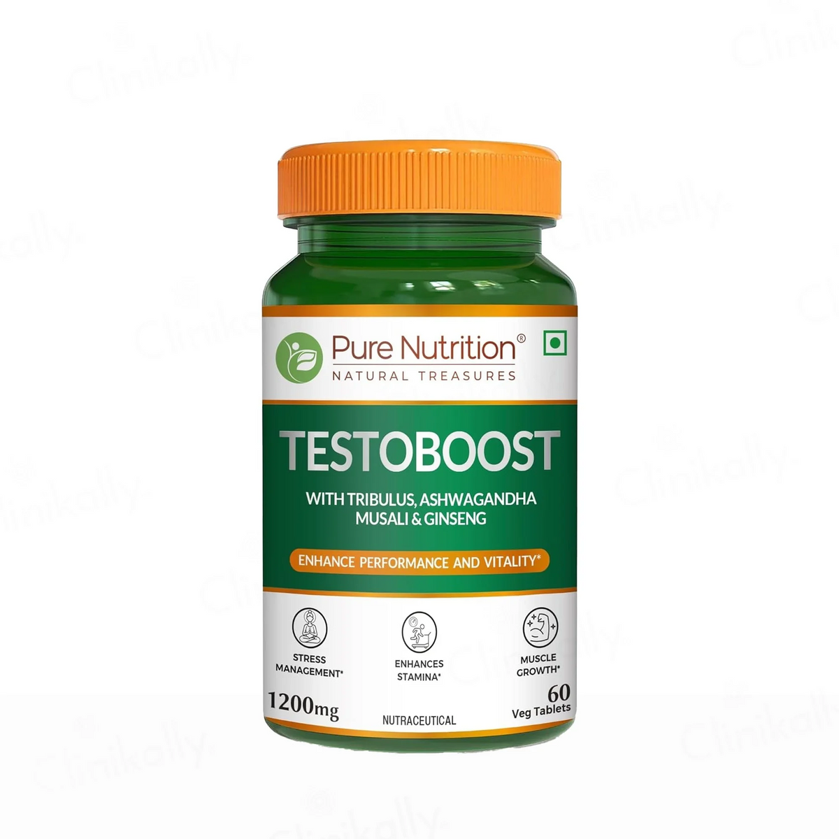 PURE NUTRITION TESTOBOOST (WITH TRIBULUS ,ASHWAGANDHA, MUSALI & GINSENG) 1200MG 60 TABLETS