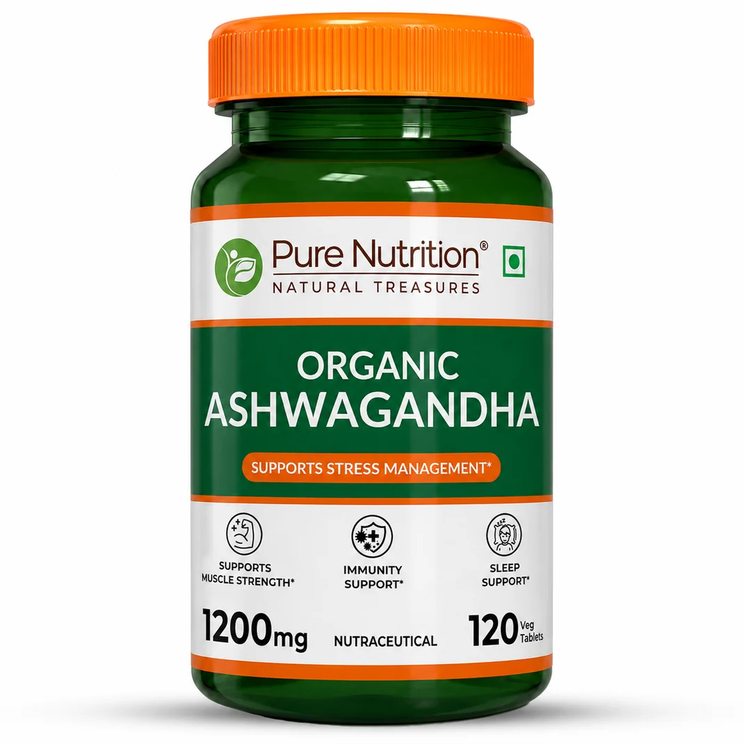 PURE NUTRITION ORGANIC ASHWAGANDHA 1200MG 120 TABLETS