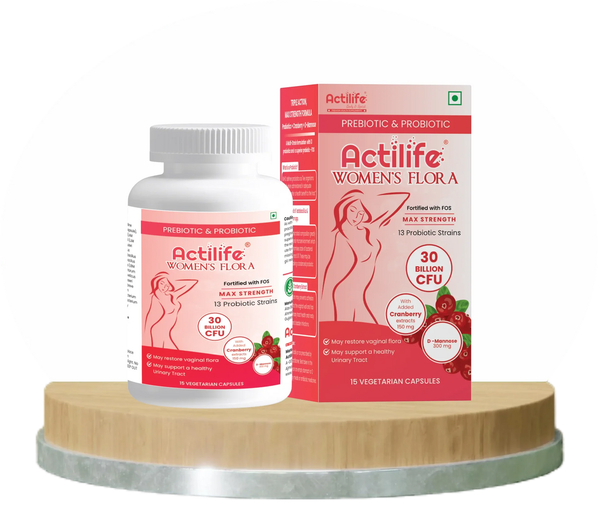 Actilife Women's Flora Probiotics 30 Billion CFU 15 Capsules