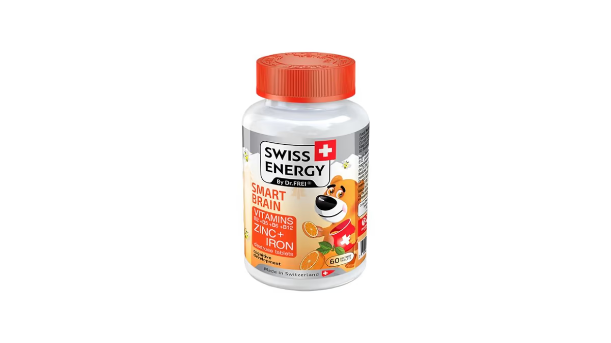 Swiss Energy Smart Brain Multivitamin With Zinc & Iron 60 Chewable Tablets