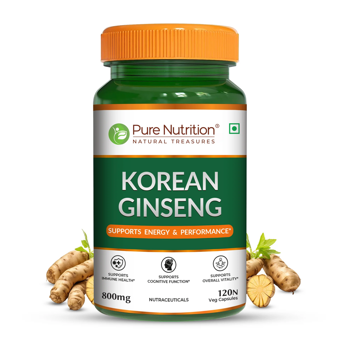PURE NUTRITION KOREAN GINSENG 800MG 120 CAPSULES