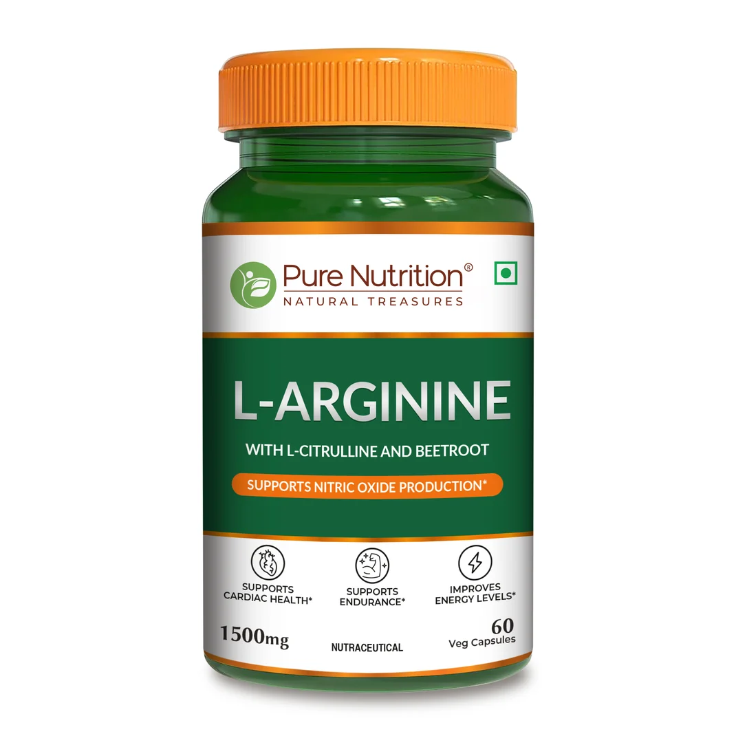 PURE NUTRITION L-ARGININE (WITH L-CITRULLINE AND BEETROOT) 1500MG 60 CAPSULES