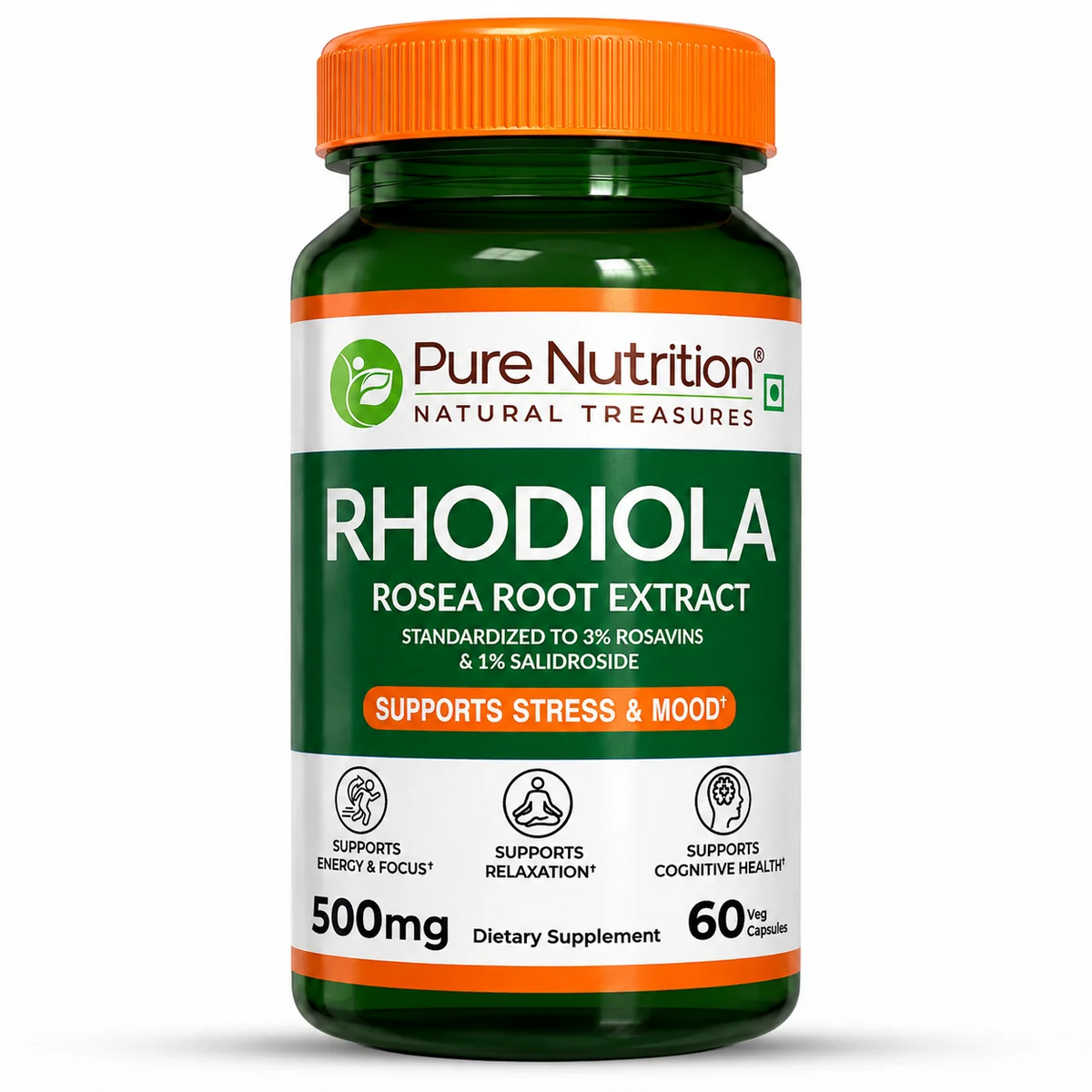 PURE NUTRITION RHODIOLA ROSEA ROOT EXTRACT 500MG 60 CAPSULES