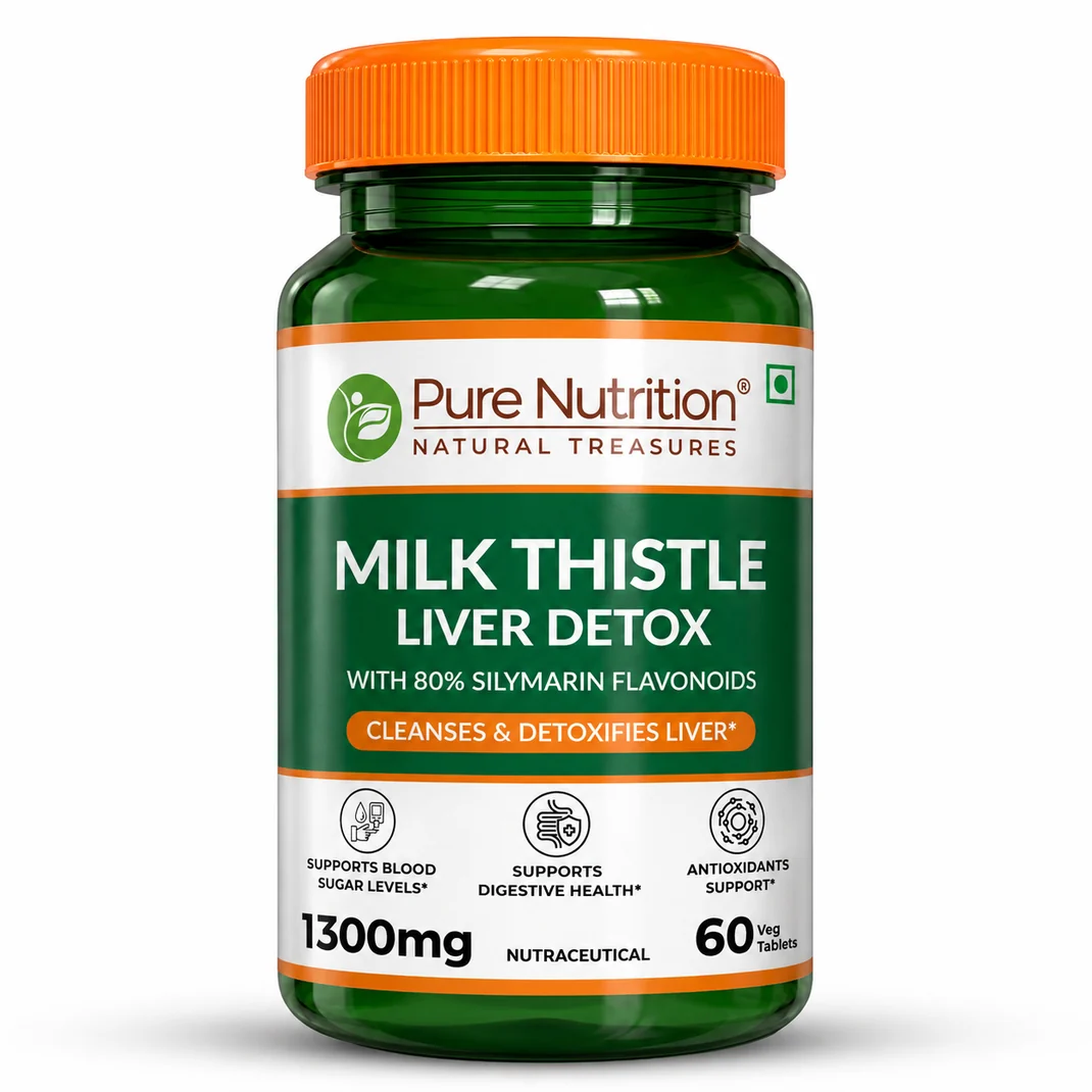 PURE NUTRITION MILK THISTLE LIVER DETOX (WITH 80% SILYMARIN FLAVONOIDS)