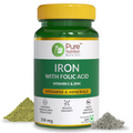 PURE NUTRITION IRON + FOLIC ACID, VITAMIN C & ZINC 350MG 60 TABLETS