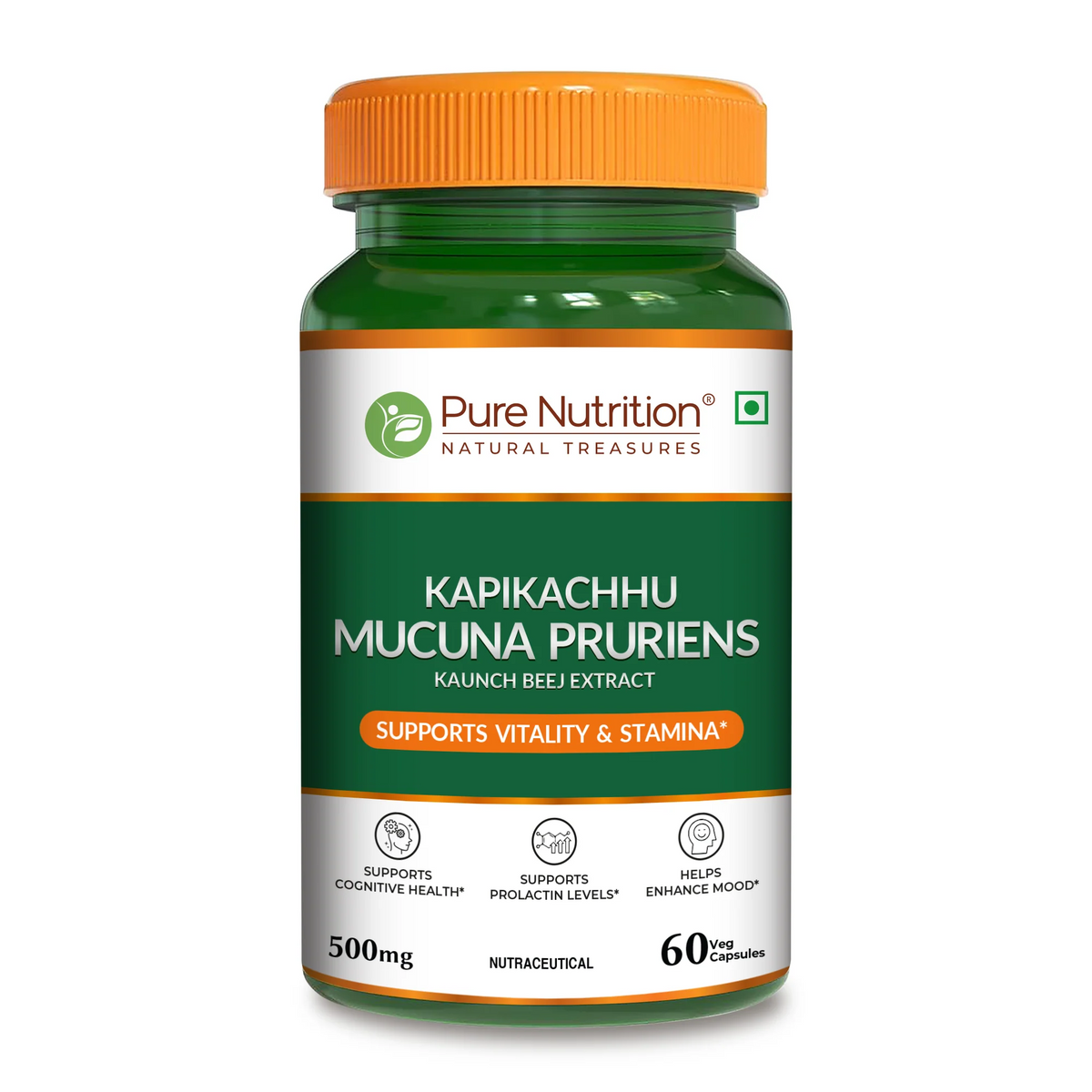 PURE NUTRITION KAPIKACHHU MUCUNA PRURIENS 500MG 60 CAPSULES
