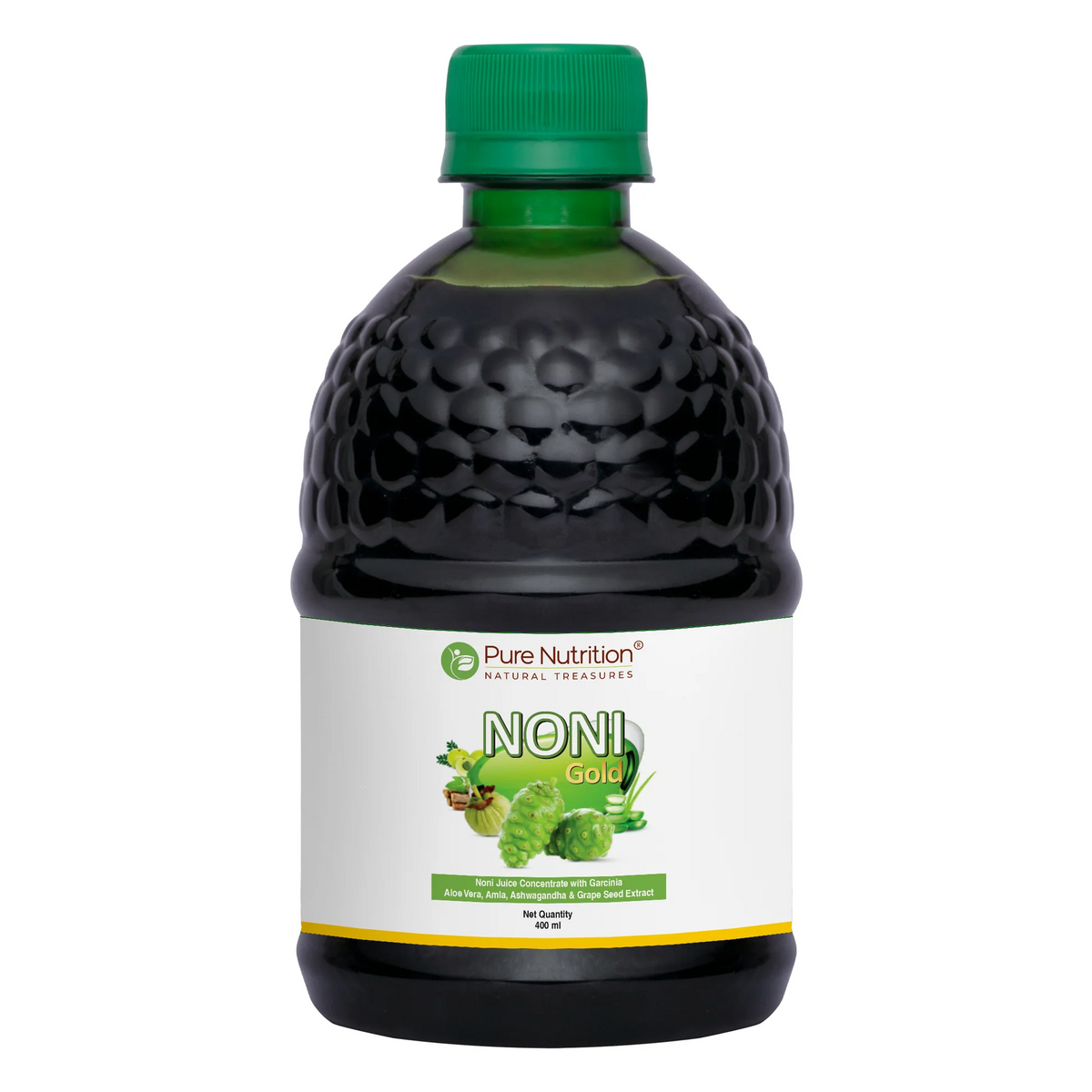 PURE NUTRITION NONI GOLD JUICE (WITH GARCINIA, ALOEVERA, AMLA, ASHWAGANDHA & GRAPE SEED EXTRACT) 400ML