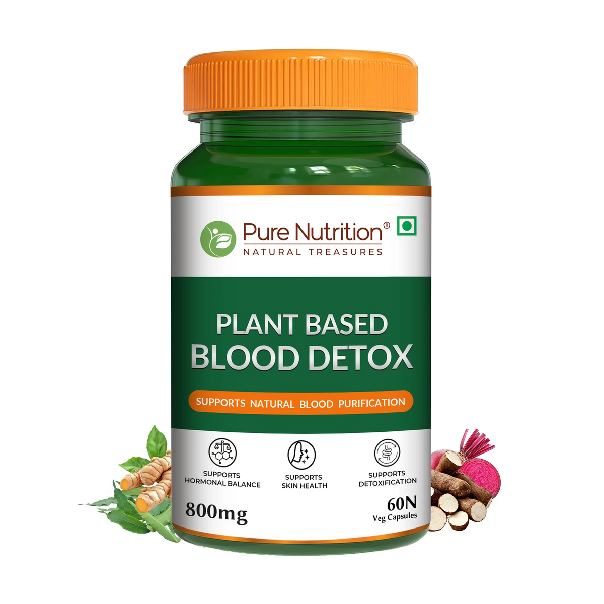 PURE NUTRITION PLANT BASED BLOOD DETOX 800MG 60 CAPSULES
