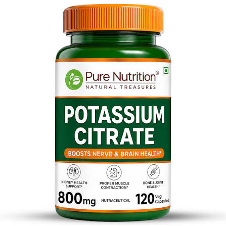 PURE NUTRITION POTASSIUM CITRATE 800MG 800MG 120 CAPSULES