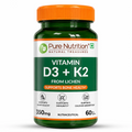 PURE NUTRITION VITAMIN D3 + K2 (FROM LICHEN) 350MG 60 TABLETS
