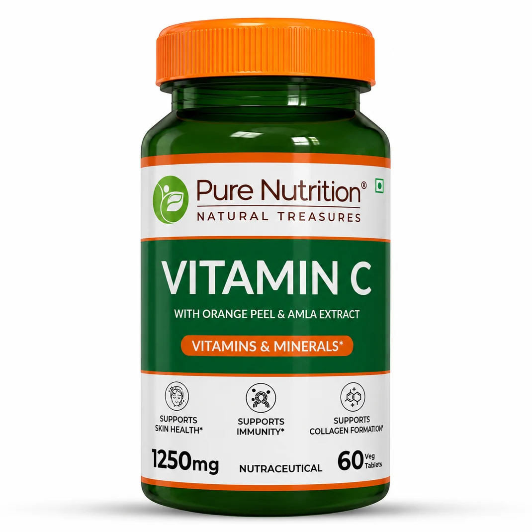 PURE NUTRITION VITAMIN C (WITH ORANGE PEEL & AMLA EXTRACT) 1250MG 60 TABLETS