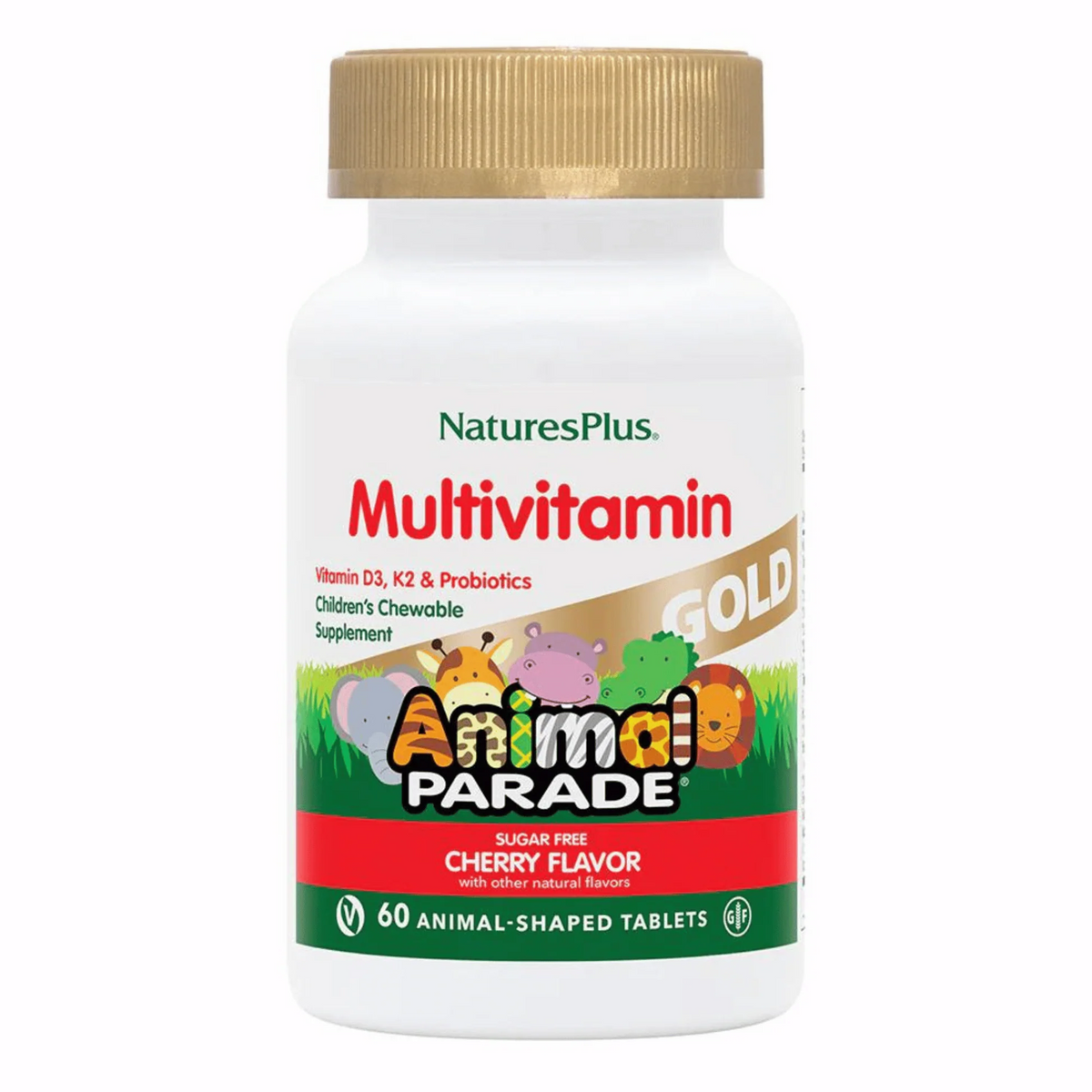 NaturesPlus Animal Parade Cherry Multivitamin, 60 Tablets