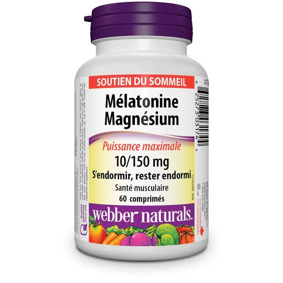 Webber Naturals Melatonin 10 mg + Magnesium 150 mg 60 Tablets