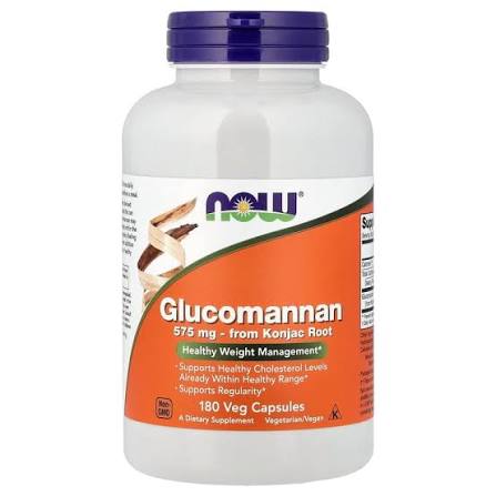 Now Glucomannan 575Mg- From Konjac Root 180 Capsules