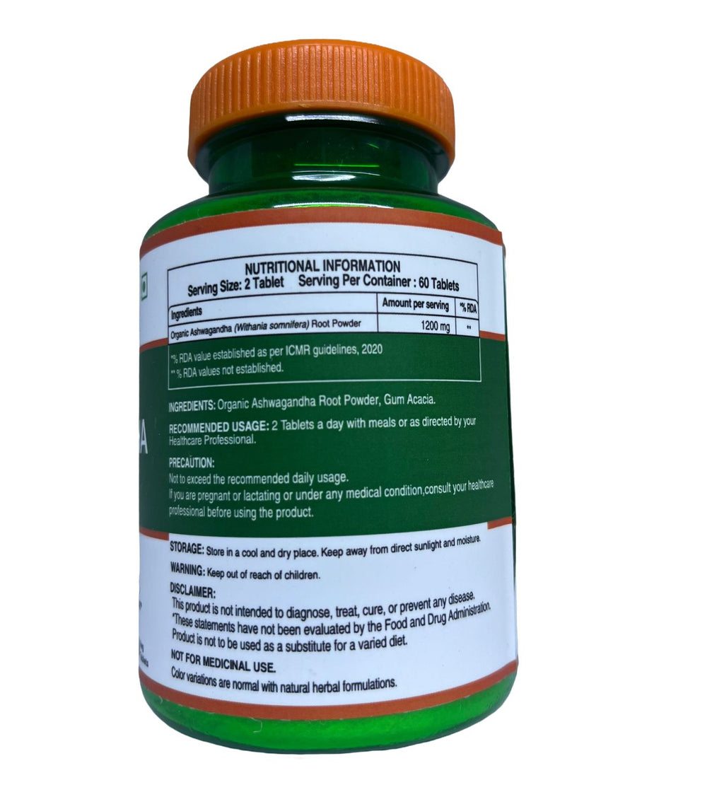 Organic Ashwagandha 120 tablets