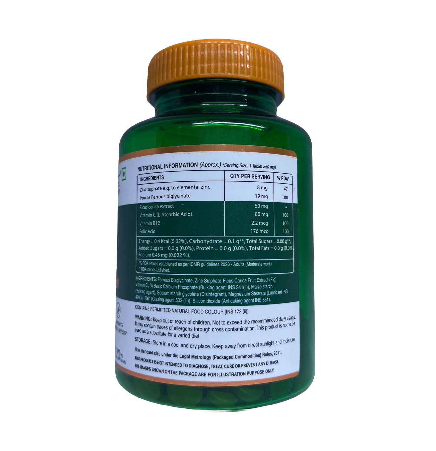 Iron +folic acid vitamin c & zinc 120 tablets