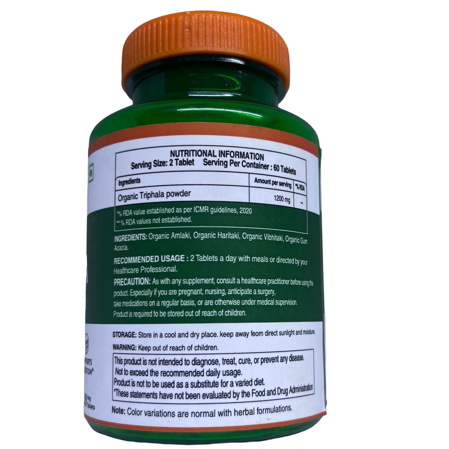 Organic Triphala 120 tablets